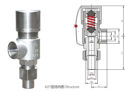 A21H型弹簧微启式外螺纹安全阀